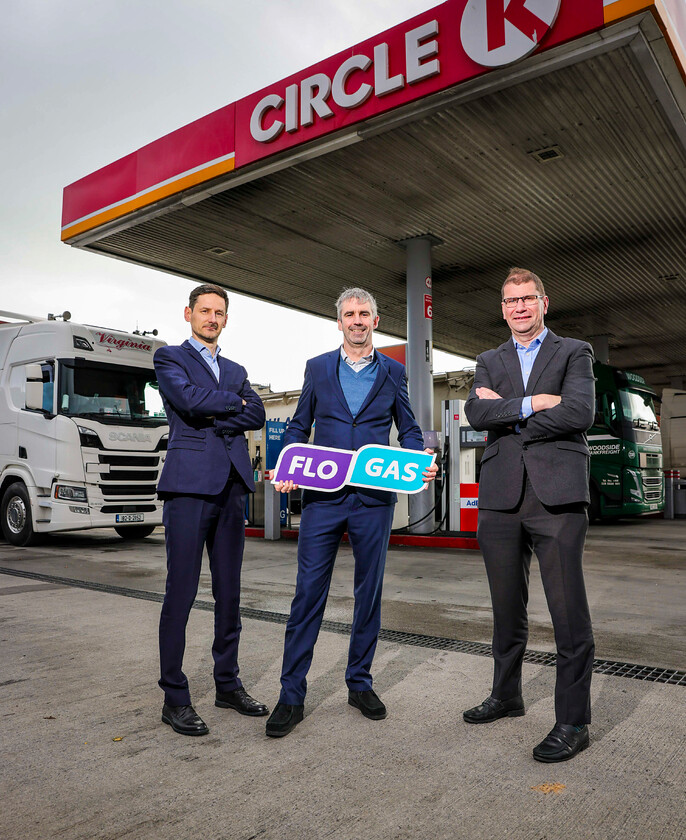 are Povilas Stoskus, Senior Manager of pricing at Circle K, Ciaran Gahan, Energy Services Manager of Flogas and Jonathan Diver, Senior Director of Fuel at Circle K, as Flogas and Circle K announce a new multi-year agreement